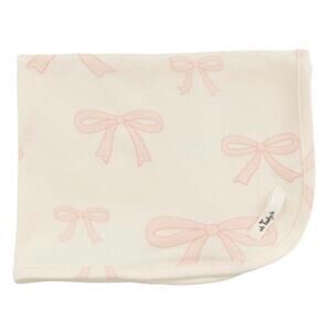 NEW oh baby! Big Bows Pink Lovey Blanket in Milk, NWT